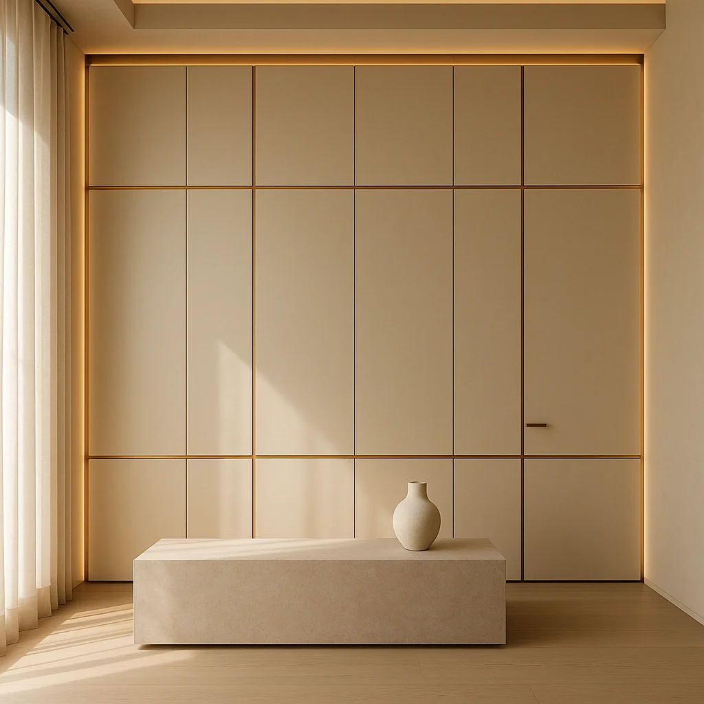 Concealed storage solutions and integrated lighting